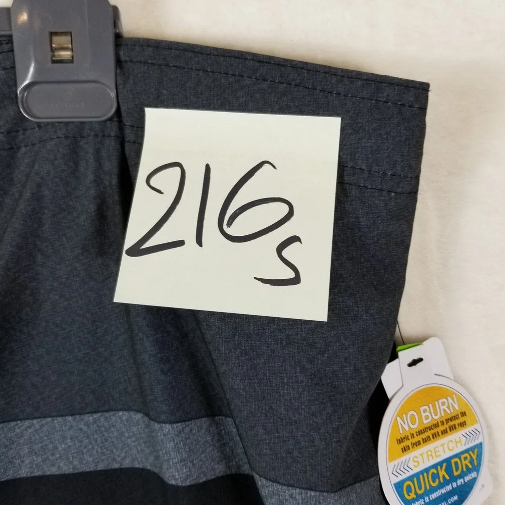 DXL Destination  Men Grey Striped Board Shorts Quick Dry UV‎ Protection 4XL NEW